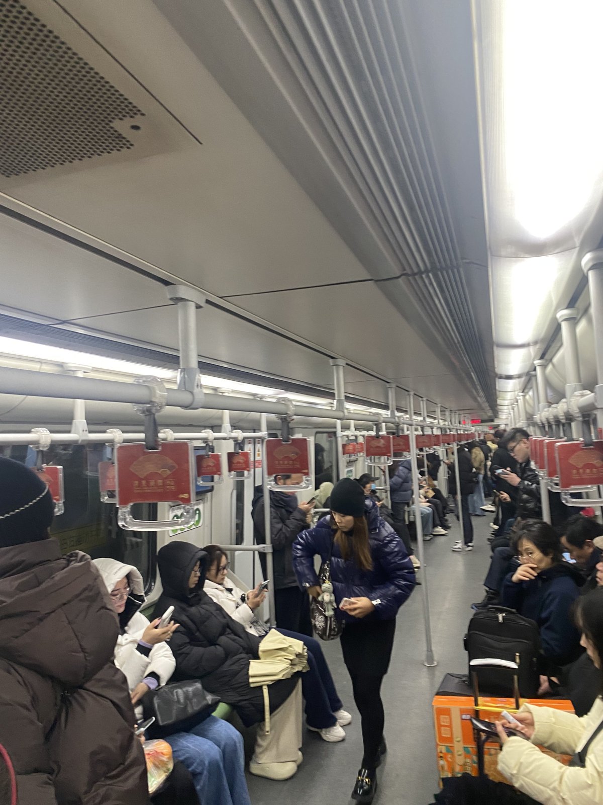 On the subway.