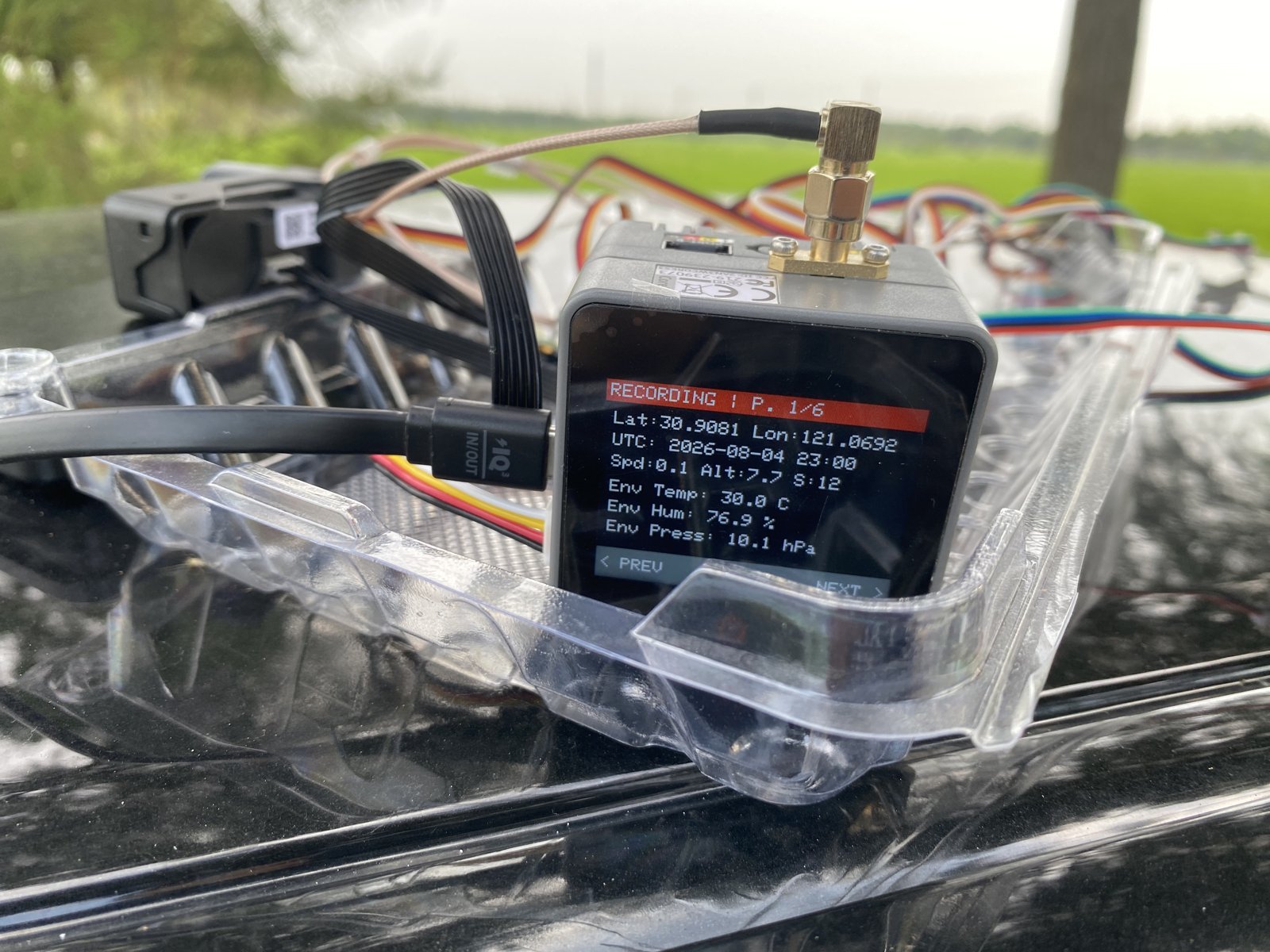 The current sensor array: wiring, enclosure, and screen.