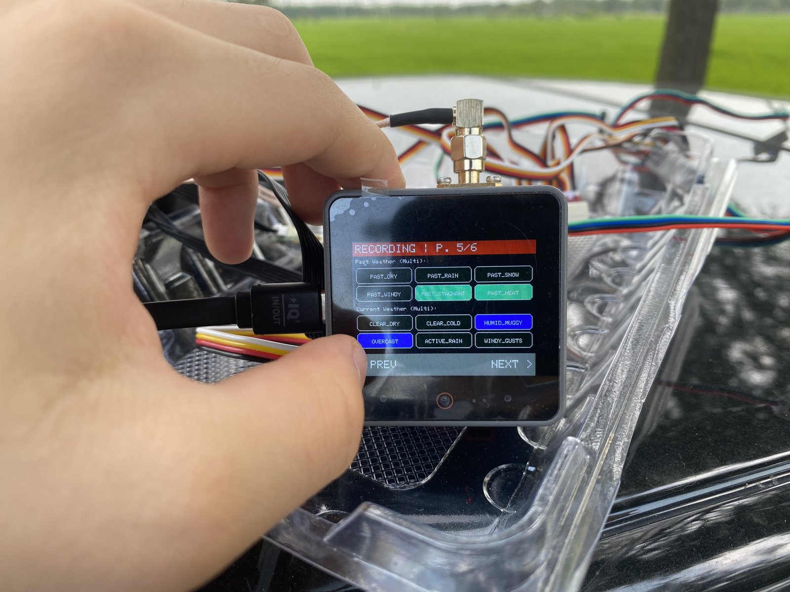 The current sensor array: wiring, enclosure, and screen.