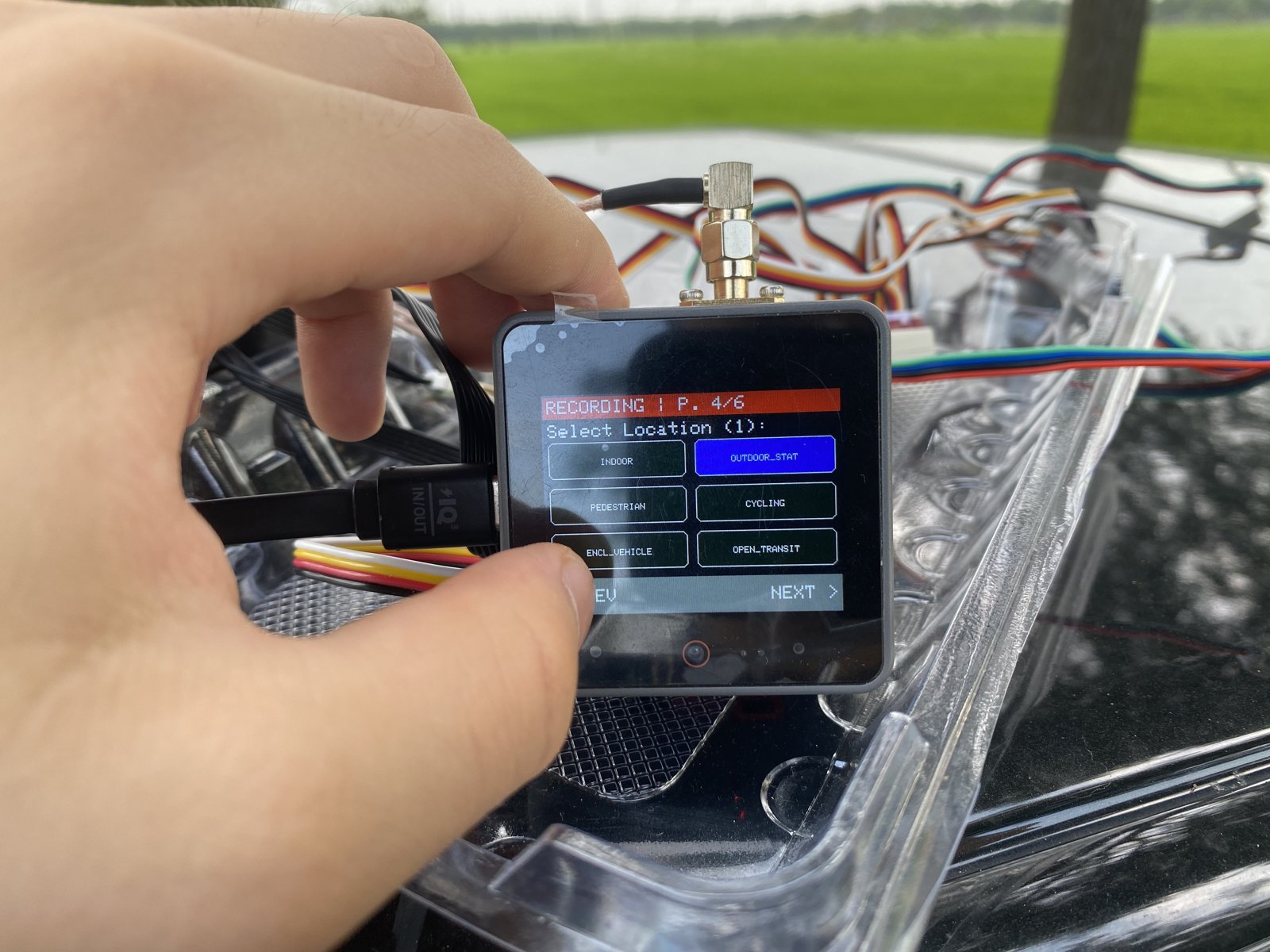The current sensor array: wiring, enclosure, and screen.