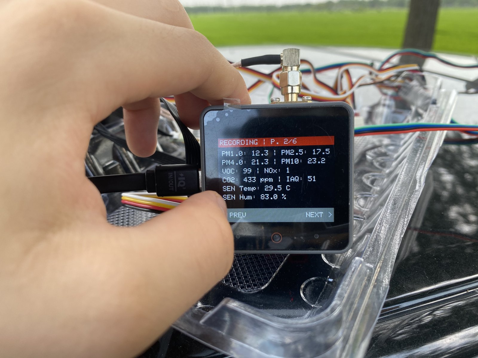 The current sensor array: wiring, enclosure, and screen.