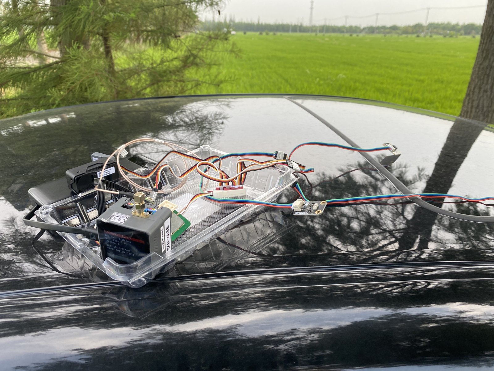 The current sensor array: wiring, enclosure, and screen.
